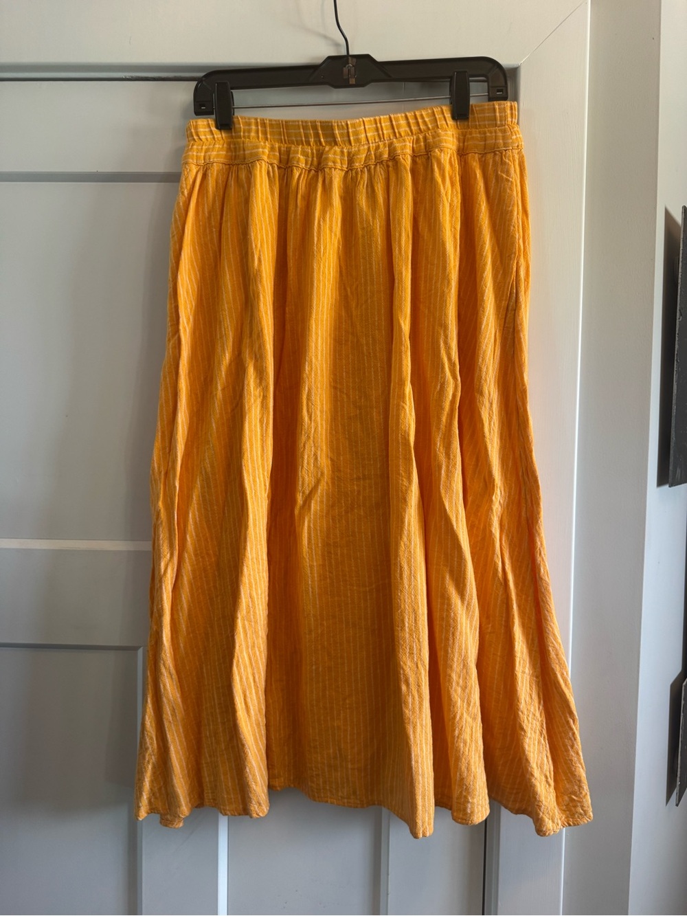 a new day Bright Yellow A-Line Midi Skirt